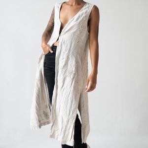 SOLD 100% linen ankle length blouse